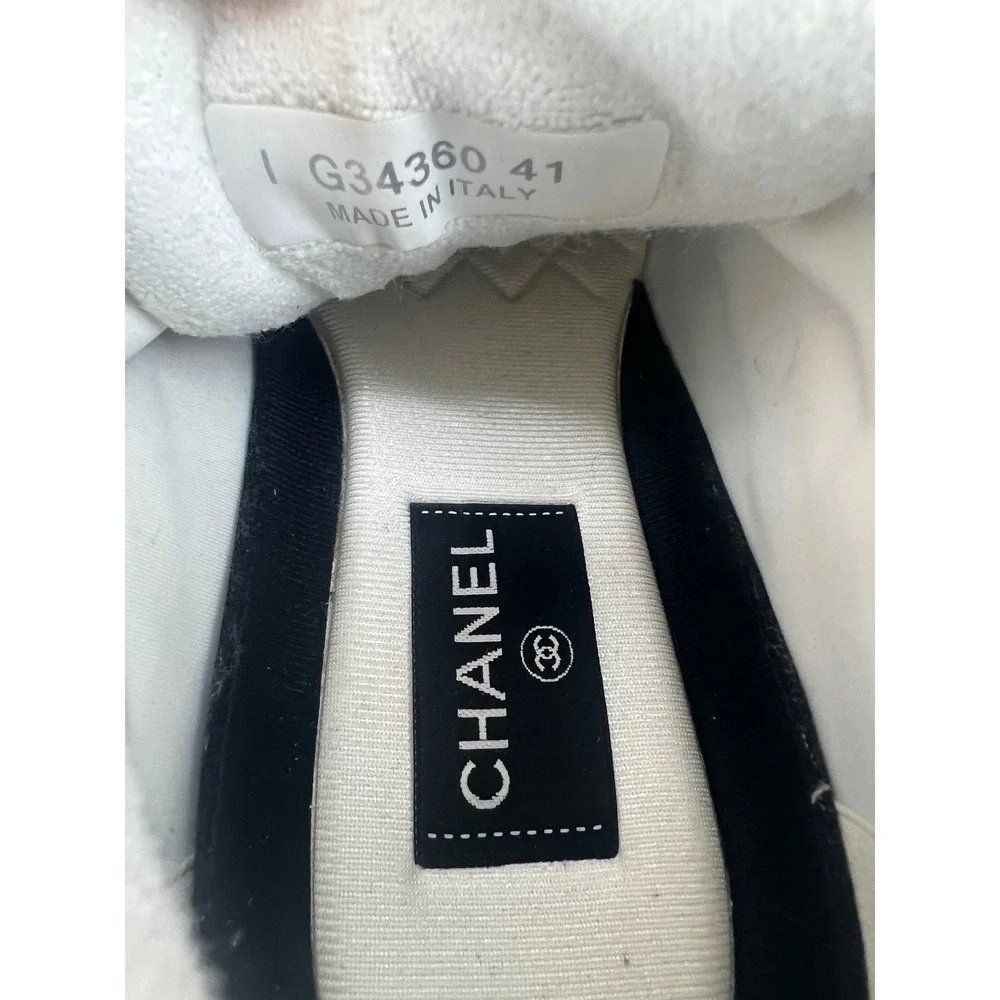 Chanel 2020 CC Logo Mixed Media Suede Leather Chunky Sneakers Size 41